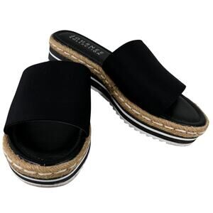 Journee Collection Rosey Espadrille Slide Sandals 8 Black